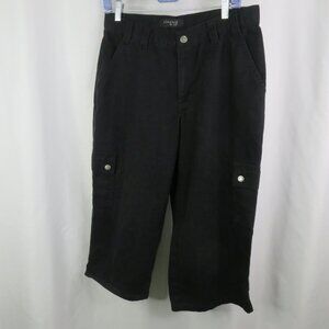 Riveted by Lee Black Capris 10 Cargo Pockets Waist 30 Twill